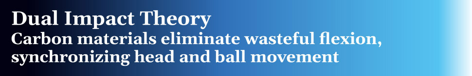 Dual Impact Theory - Carbon materials eliminate wasteful flexion, synchronizing head and ball movement