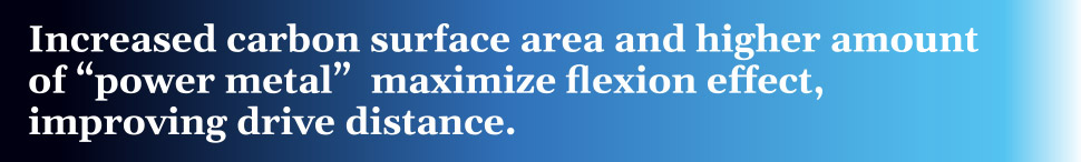Increased carbon surface area and higher amount of “power metal” maximize flexion effect, improving drive distance.