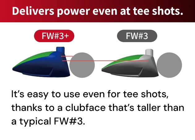 It’s easy to use even for tee shots, thanks to a clubface that’s taller than a typical FW#3.